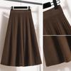 Large size women's clothing winter new fat mm knitted skirt fashionable versatile high waist thin A word big swing skirt