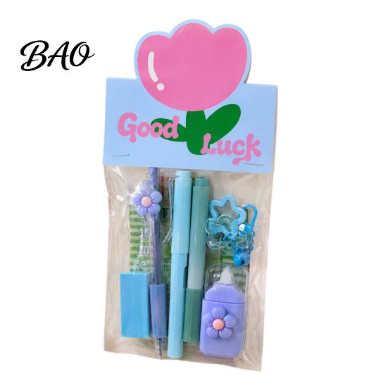 Portable Correction Tape for School Flower Stationery Set, Macaron Color And Smooth Small Gifts Students Writing Gel Pens, Homework Essentials Set
