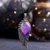 1Pc Pendant Angel Wings Crystal Necklace Retro Single Wing Healing Home Decoration Natural Stone Crystal Stone Gift