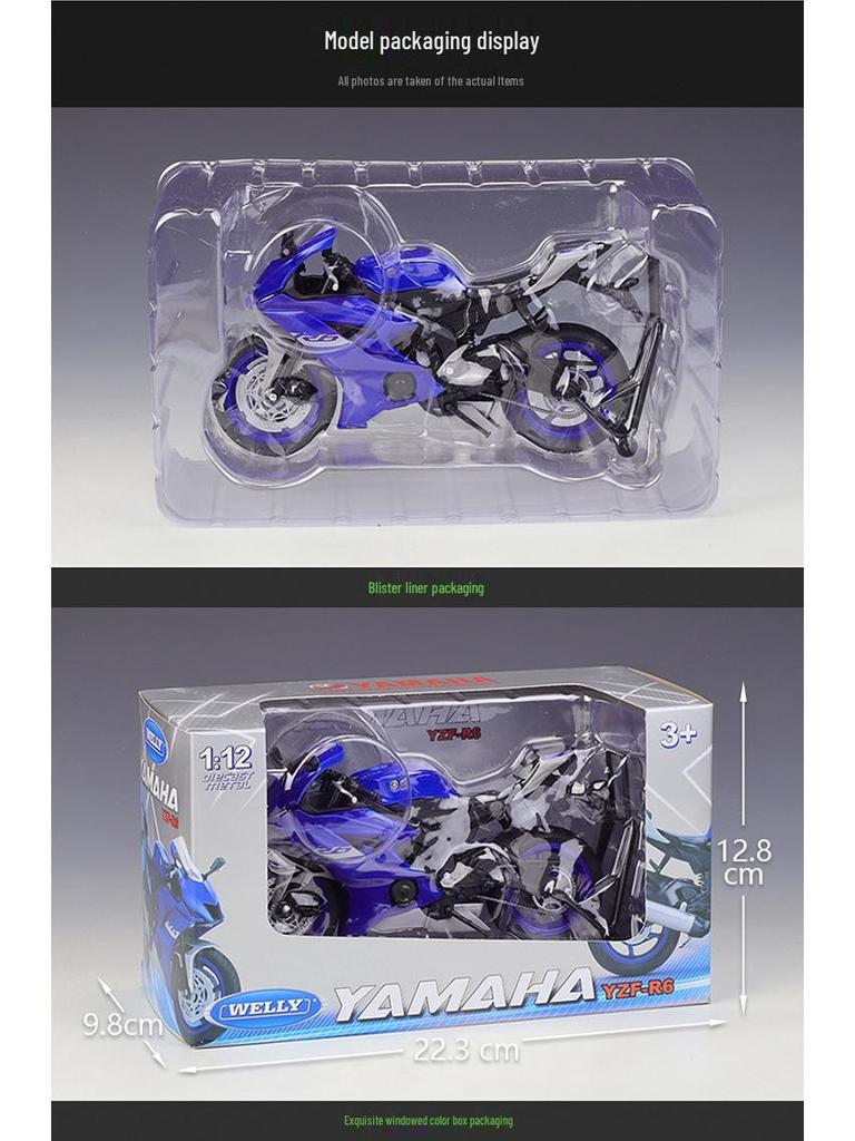 1:12 Scale 2020 Yamaha YZF-R6 Alloy Motorcycle Model