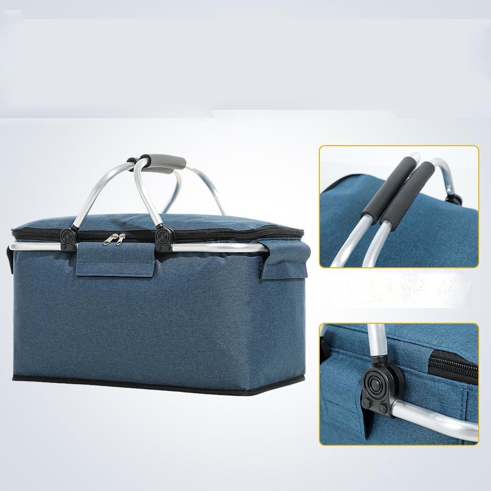 Cesta de Picnic Plegable Aislada de Gran Capacidad - para Exteriores y Personalizable