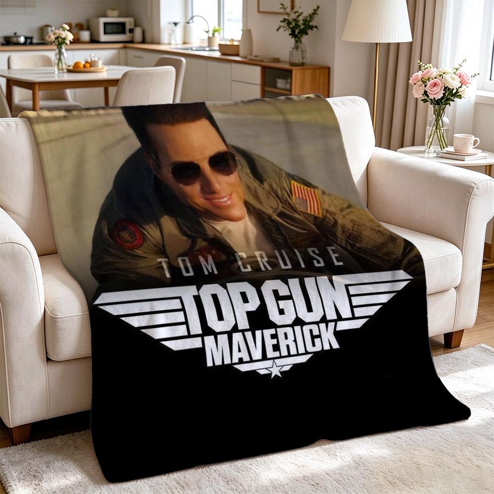 Top Gun Maverick Movie Poster Pattern Blanket Fluffy Plush Throw Blanket For Living Room Gaming Room Home Decor Holiday Gift