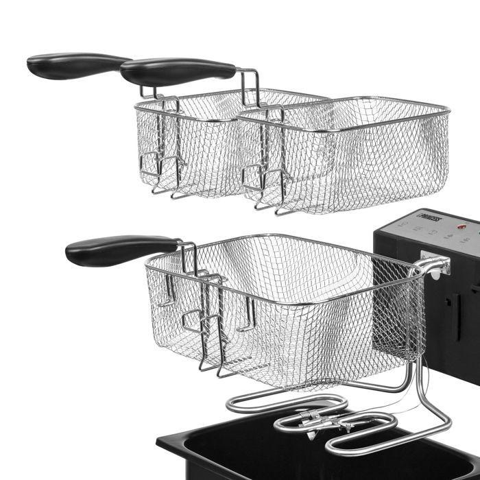Friteuse Princess 185000 - Habillage en Acier Inoxydable - 3270 W - 5 L - 33 X 18,5 X 36 cm - Métal