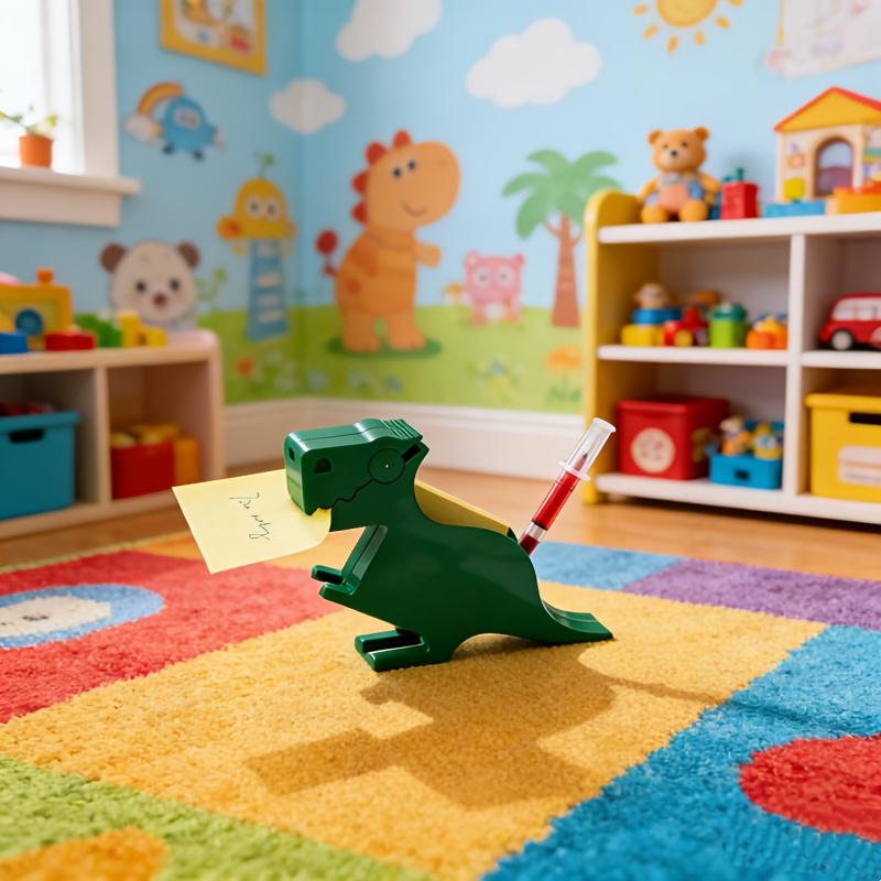 1pc Dinosaur Desktop Memo Holder-Red and Green Office Organizer with Sticky Note Dispenser,Fun Home,Office Desk Decor Accessory