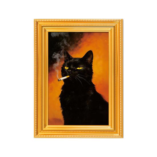 Funny Wooden Refrigerator Magnet Frame Retro Cute Black Cat Fridge Magnet with Photo Frame for Fridge Office Kitchen Locker Whiteboard 5
