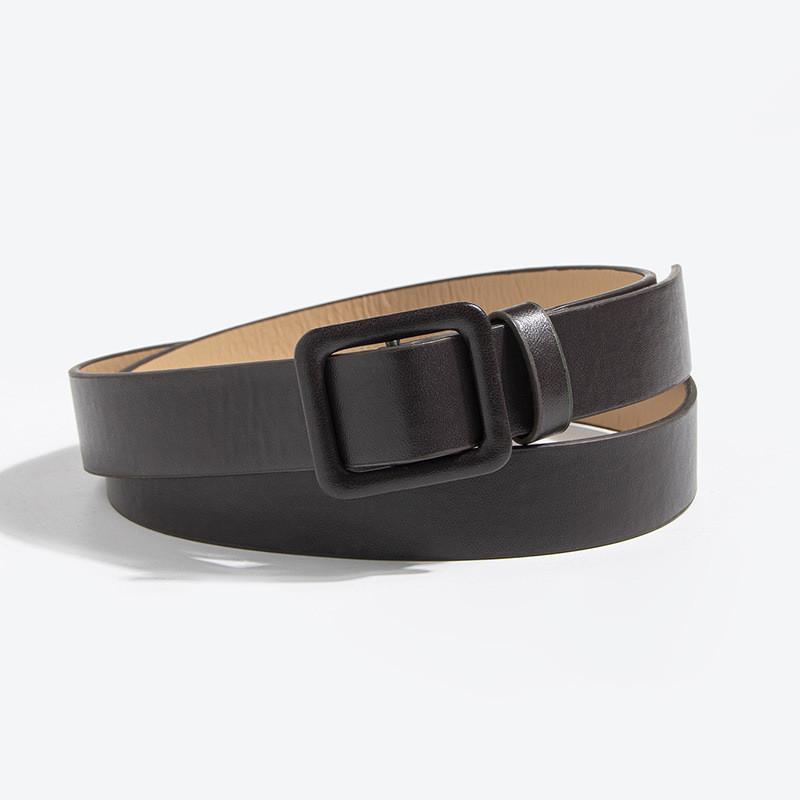 

Womens Sleek Pu Leather Belt With Square Buckle For Fashion And Office