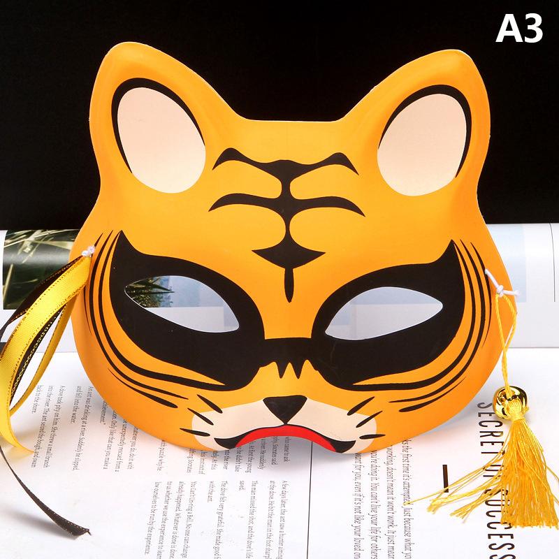 1ks Anime Fox Masky Half Face Cat Mask Masquerade Festival Party Cosplay Rekvizity