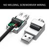 USB 2.0 Terminal Block Connector Solderless Adapter with Metal Case Support Charging for USB Repair Adapter Connector