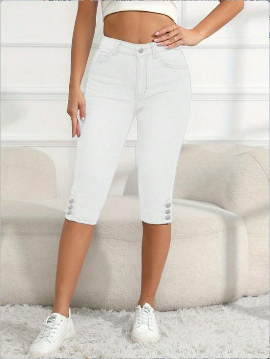 European Women's Versatile Cropped Skinny Jeans