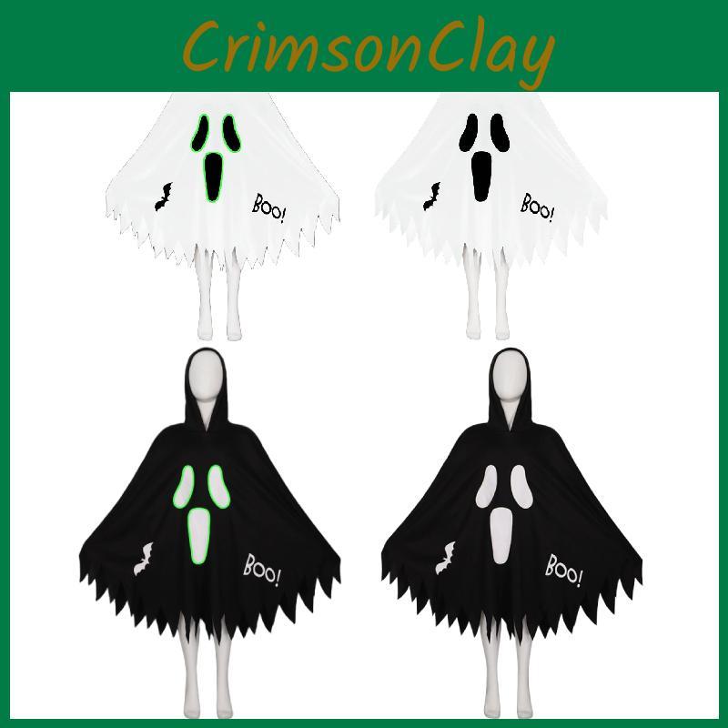Luminous Halloween Skull Skeleton Child Cosplay Costume Jumpsuits Cloak Party