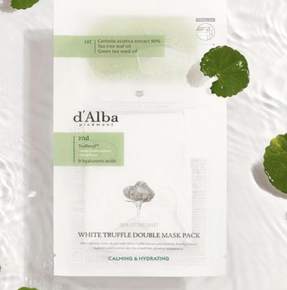 d'Alba White Truffle Double Mask Pack Hydrating Nourishing 4 Sheets Sheet Mask Facial Care