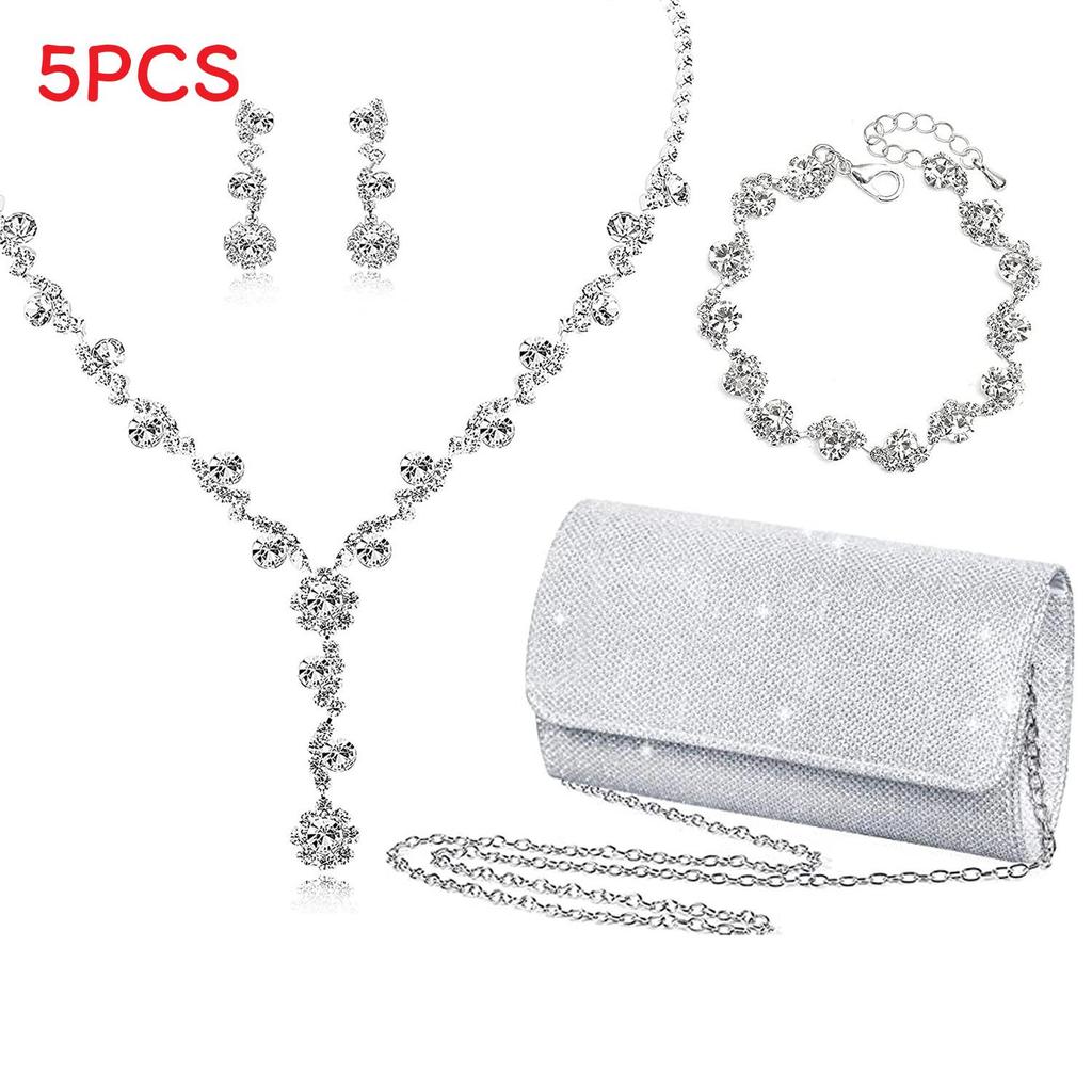 Water Diamond Bridal Necklace Set With Pendant For Wedding And Prom