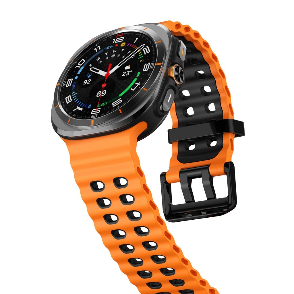 Two-Tone Sports Silicone Marine Strap For Samsung Galaxy Watch Ultra 2025 Band Bracelet For GalaxyWatch Ultra 47mm Watchband