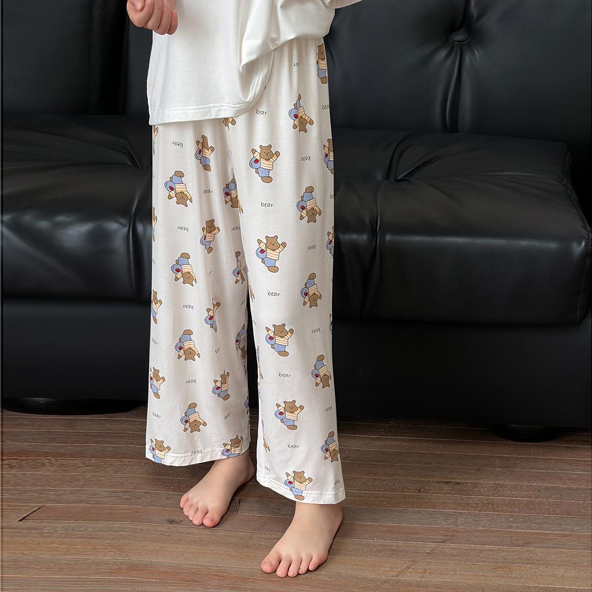 

Девичий модальный летний пижамный комплект: Легкая ночная сорочка из ледяного шелка и костюм для кондиционера 140 cm