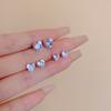 Simple Sweet Super Sparkling Micro-inlaid Zircon Heart Shape Stud Earrings for Women Fashion Temperament Commuting Zircon Gift