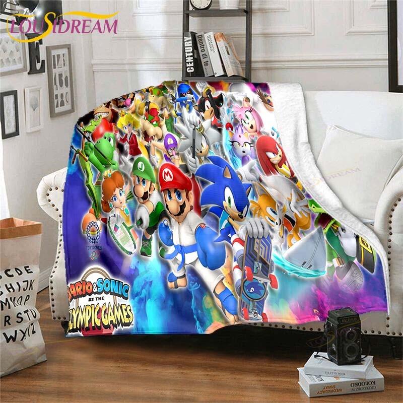 Mario Bros Blanket High Quality Flannel Warm Soft Plush on The Sofa Bed Blanket Suitable for Air Conditioning Blanket