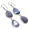 Blue Monalisa Gemstone Handmade 925 Sterling Silver Jewelry Earring 2.44" GK-6410