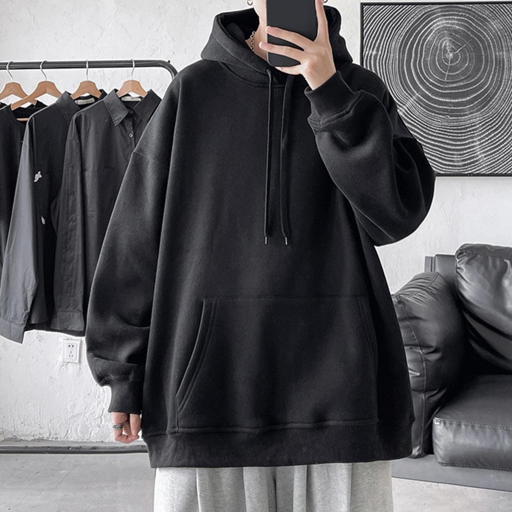 Korean Fashion Solid Color New In Hoodies & Sweat-shirt Woman Clothing Black Hoodie Pullover Men Hooded Sweatshirt Coats