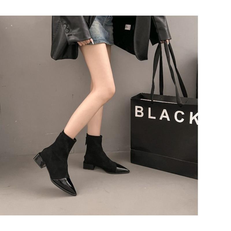 On Retro Pointed Ankle Boots with French 2026 New Autumn and Winter Fashiperament High Heels and Zipper Short Boots