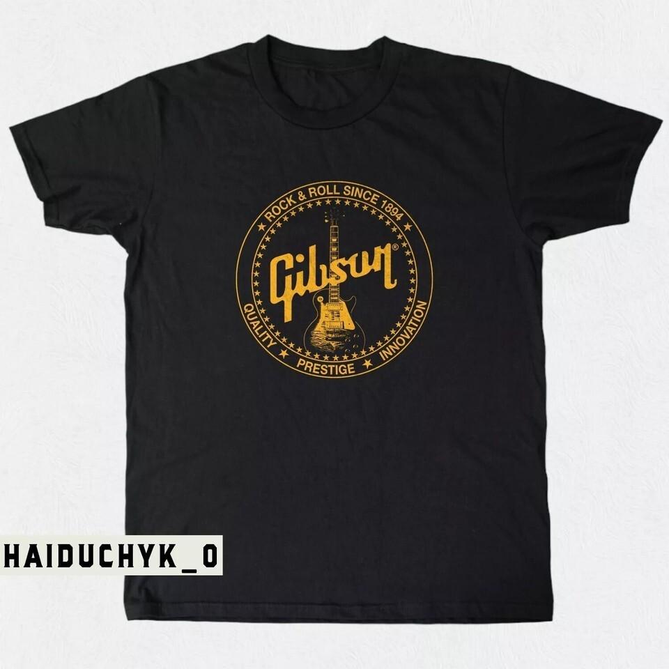 VTG Gibson Les Paul Guitar Music 1894 Unisex Black T-shirt S-5XL M