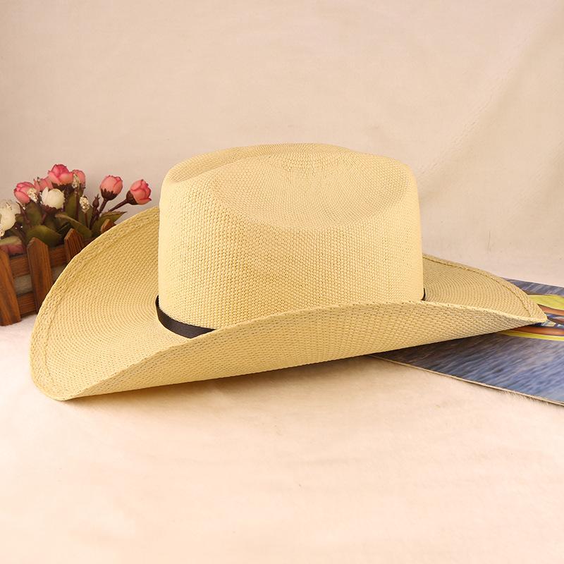 Pălărie de cowboy de cavaler de vest, țesută manual, țesută impermeabilă, de primăvară și de vară, pentru plajă, umbrelă de soare, pălărie de soare, în aer liber