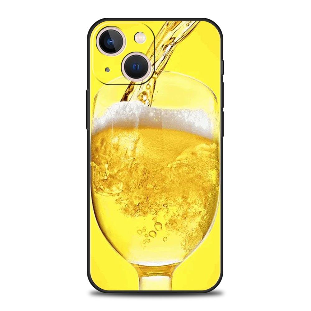 Alkohol Sommer Blase Für iPhone 11 12 13 15 14 Pro Max Handyhülle X XR XS 7 8 Plus SE 2020 Luxus Schwarz Silikon Hülle Funda
