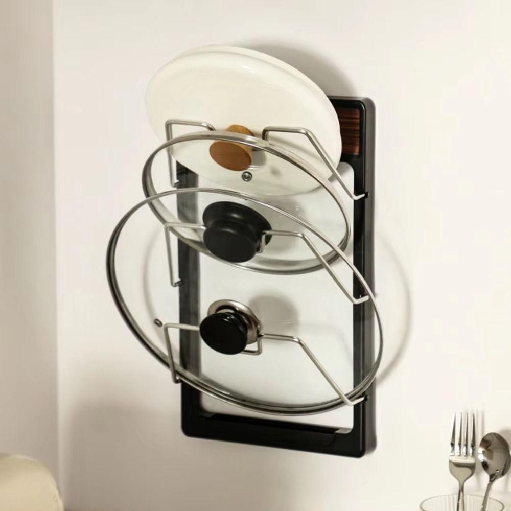 Suction Cup Pot Lid Rack 3 Layers Shoe Storage Shelf Portable Kitchen Organizer Rack  Home