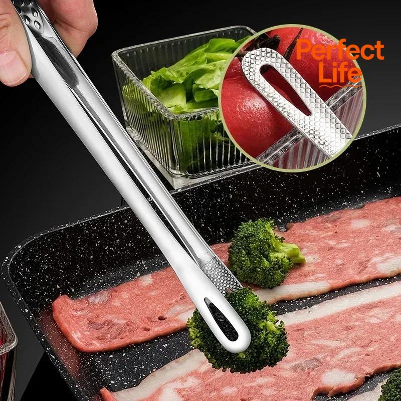 1/2pcs Stainless Steel BBQ Grill Tongs Meat Cooking Tweezers Kitchen Barbecue Clips Utensils Accessory  Tongs Clips Barbecue