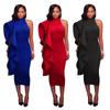 Spring and summer new women's clothing ruffle leaf edge sexy slim-fitting hip-wrapped dress, hosting evening dress