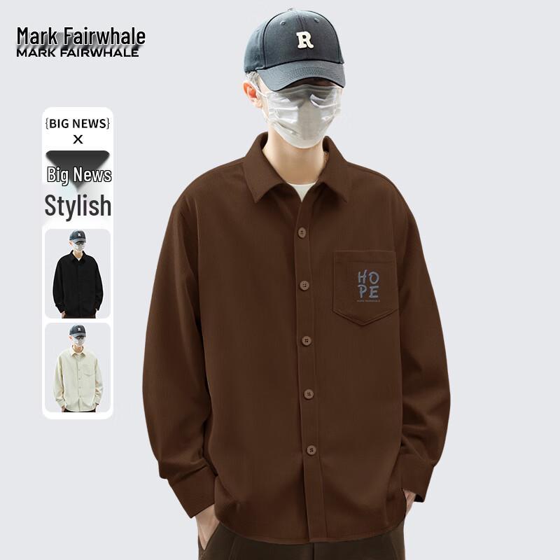 Mark Fairwhale Men's Retro Corduroy Loose Fit Shirt