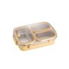 Sealed Stainless Steel Lunch Box Rectangle Rectangle Lunch Box 2/3 Gird Food Storage Box  Outdoor