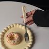 Western Food Tableware Stainless Steel Cut Cheese Hole Embossed Handle Steak Pasta Soup Dessert Knife Fork Spoon Dining Table Cutlery