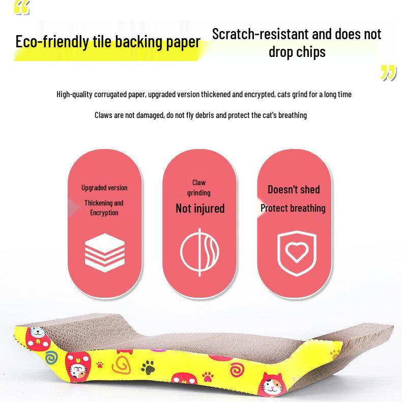Wear-Resistant Cat Scratching Board & Claw Toy - Durable, Debris-Free Nest/Cardboard Pet Bed