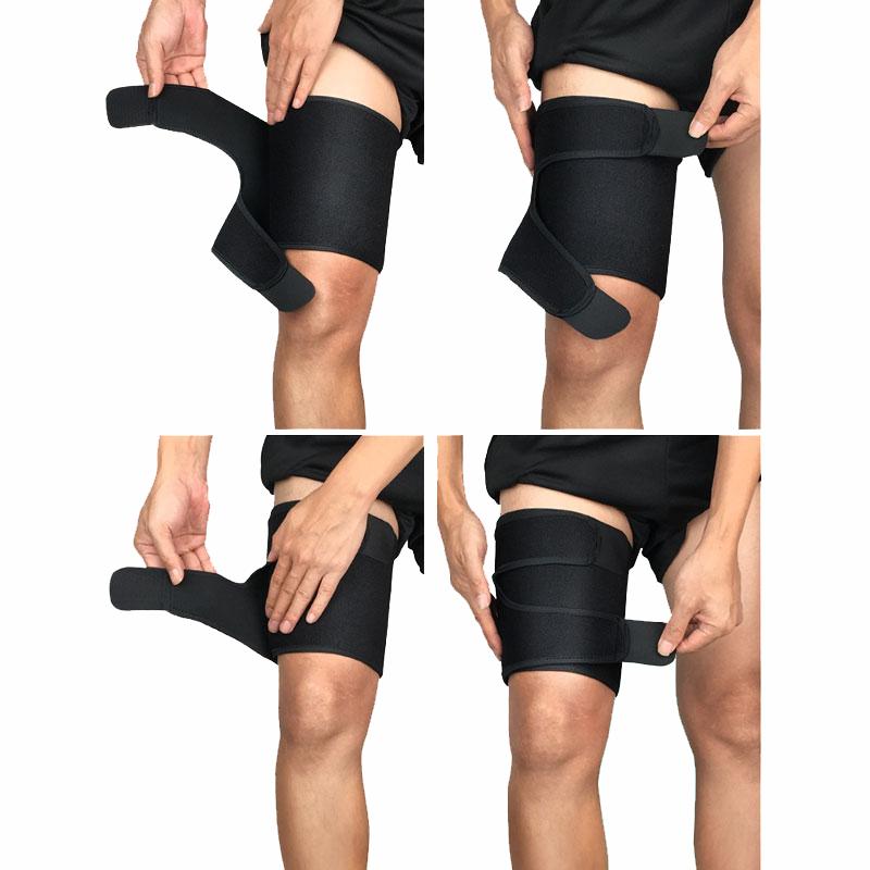 1 Pcs Adjustable Thigh Support Brace Compression Sleeve For Hamstring Groin Quad Pain Relief Women Men Sports