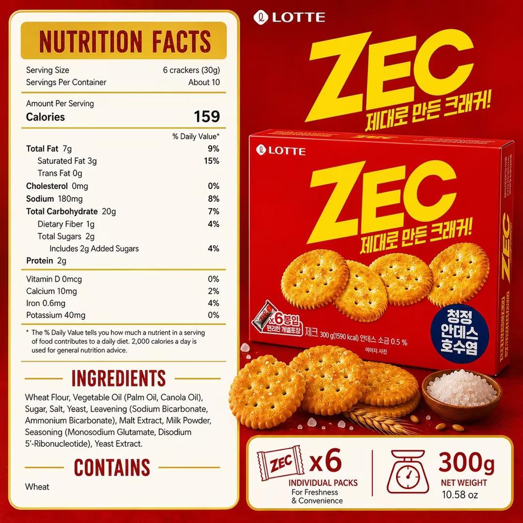 Lotte ZEC Salzige Soda-Cracker 300g
