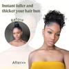 Messy Bun Hair Pieces Elastic Drawstring Fake Hairpieces Short Kinky Curly Scrunchies Ponytail Synthetic Hair Extensions for Women Daily Party Use