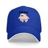 Pebble Piglet Embroidered Black Baseball Cap with White Trim and Cute Animal Design for Casual Wear