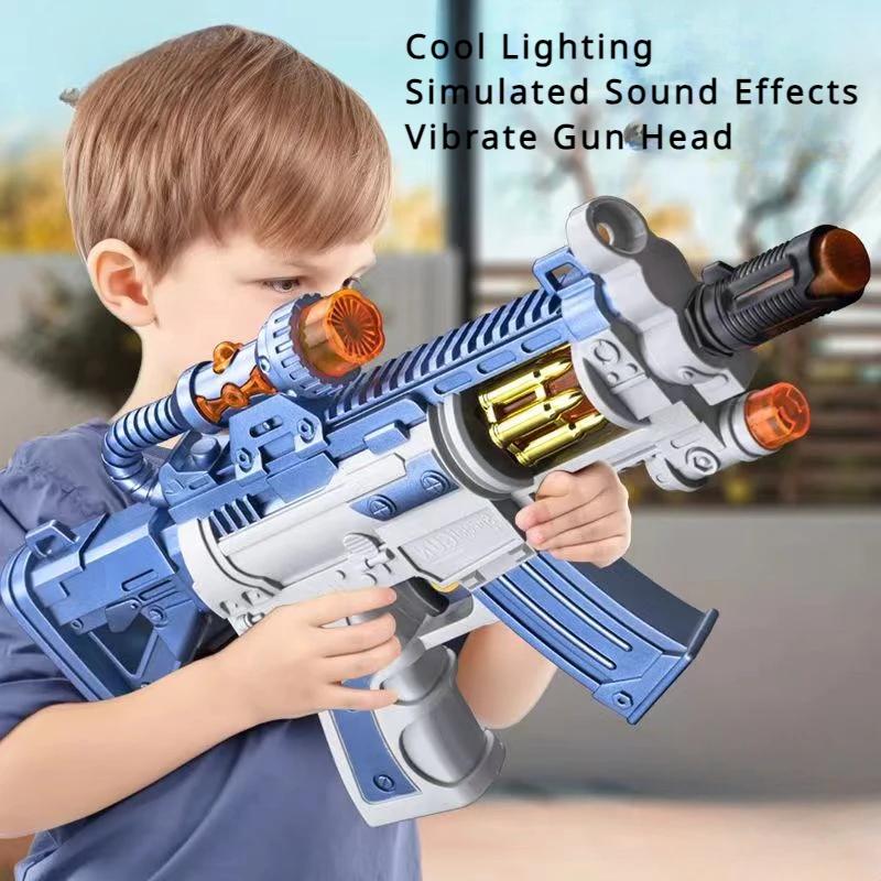 Electric Sound and Light Toy Gun LED Non-firing AK47 Pistol Spinning Submachine Gun Police Role Play Prop Kids Birthday Gift