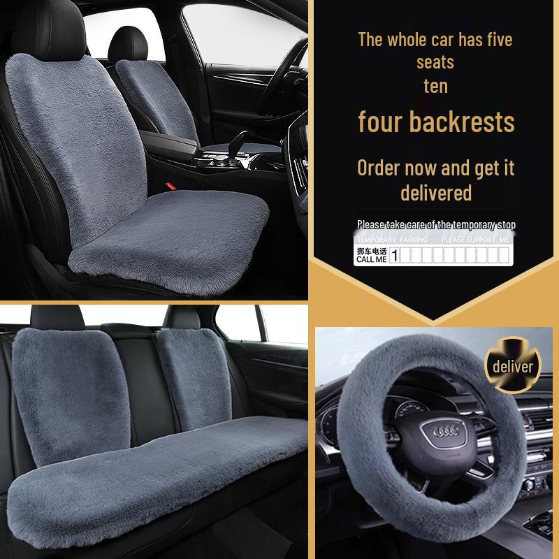 Universelles Plüsch-Autositzkissen für alle Jahreszeiten - Winterfest, Einteilig für vordere oder hintere Reihe