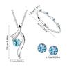 Jewelry Set Alloy Pendant Necklace Woman Choker Bangle Set Rhinestone Stud Earring Party Jewelry