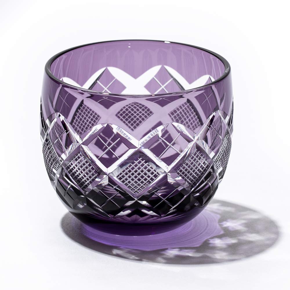 

Workshop Edo Kiriko Yari Nanako Pattern Sake Cup in Wooden Made in Perfect for 60th 70th or as a souvenir from Japan or [Taimuro Official] (Edo