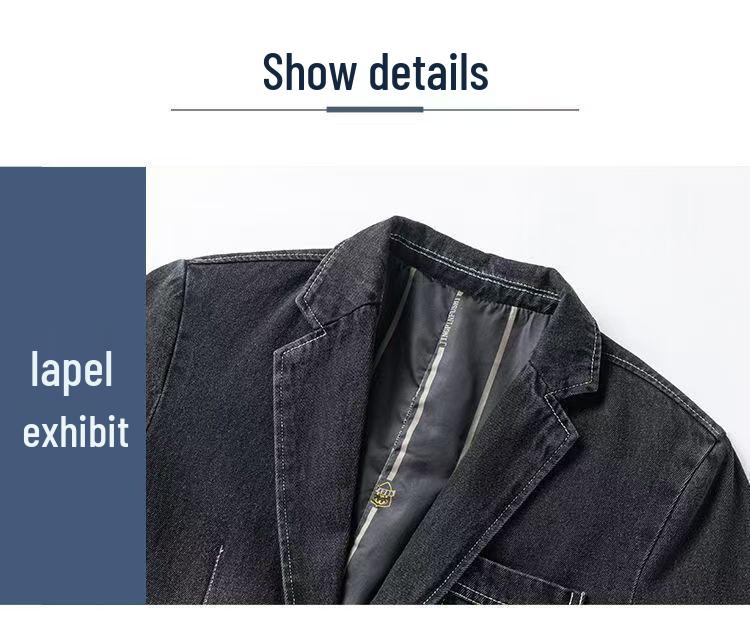 Men's Trendy Single-Breasted Denim Blazer - Versatile, High-End Jacket for Spring/Autumn.