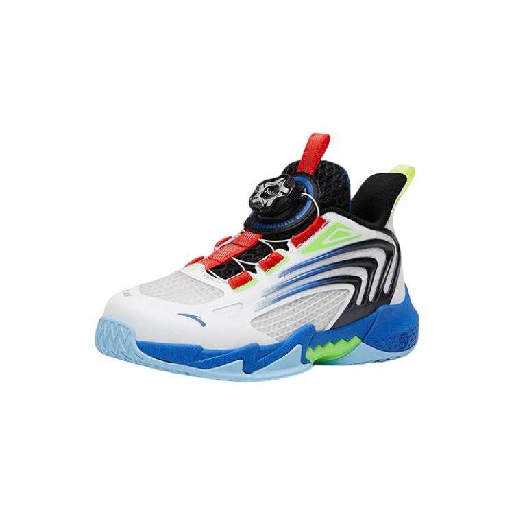 Anta Kids Lightweight Shock Absorbing Durable Low Top Basketball Shoes Kids sneaker Black White Red 312329953-2