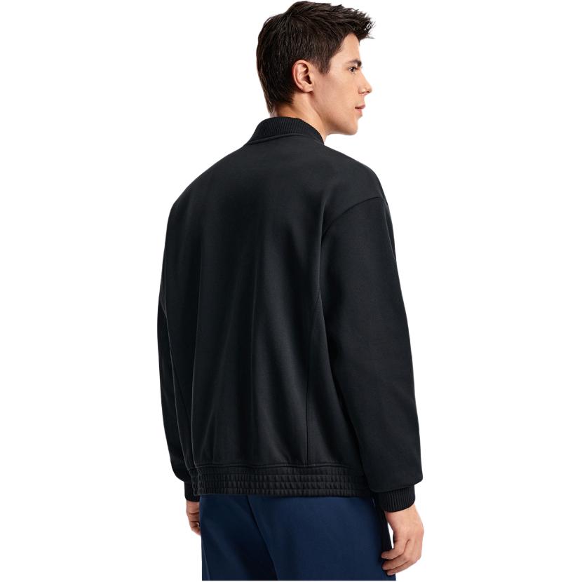 FILA Tennis Sports Minimalist Stand Collar Loose Zip Knit Top Unisex tops A51U613501F-BK