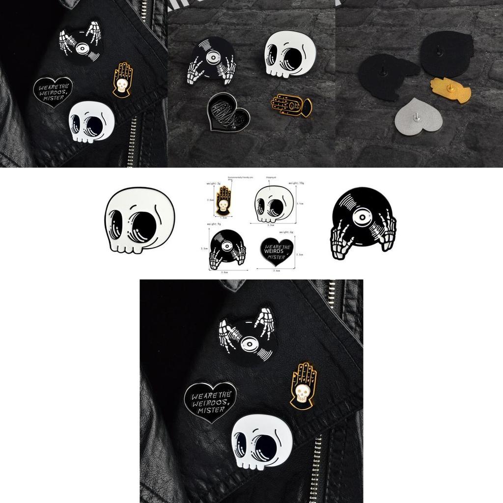 Creative Halloween Skull Brooch For Men And Women Unique Alloy Skeleton Pin Accessory