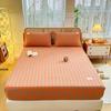 100% Cotton Single Product Bed Hat Yarn-dyed Wash Series Bedspread Mattress Cover 360 Degree Wrap with Elastic Sheet Protector