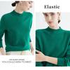 Damen Nahtloser 100% Wollpullover Langarm mit Halbhohem Kragen für Herbst/Winter