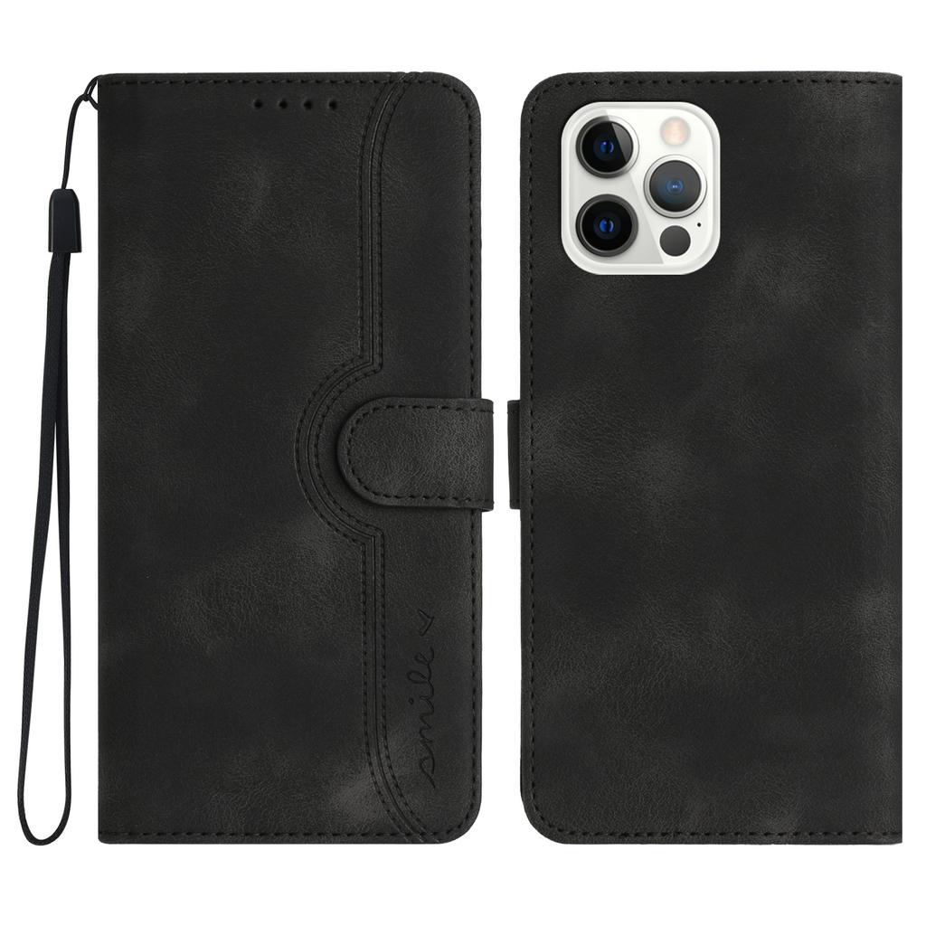 Rändelndes Lächelndes Gesicht PU Leder Brieftasche Kartentasche Handyhülle für iPhone 6,7,8 Serie,iPhone X Serie,iPhone 11,12,13,14,15 Serie,SE Serie