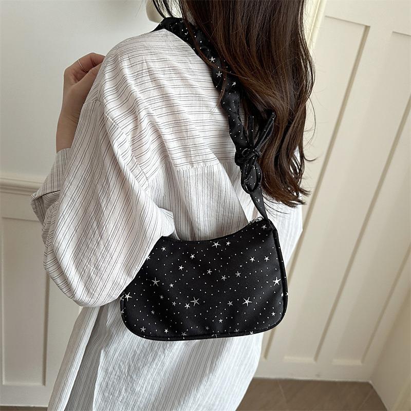Sweet Pleated Bag Large Capacity Personalized Dumpling Bag Daily Commute Star Cloth Shoulder Armpit Bag