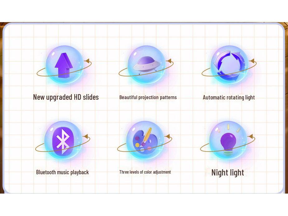 Dreamy Rotating Starry Sky Music Projector Lamp for Kids' Bedroom
